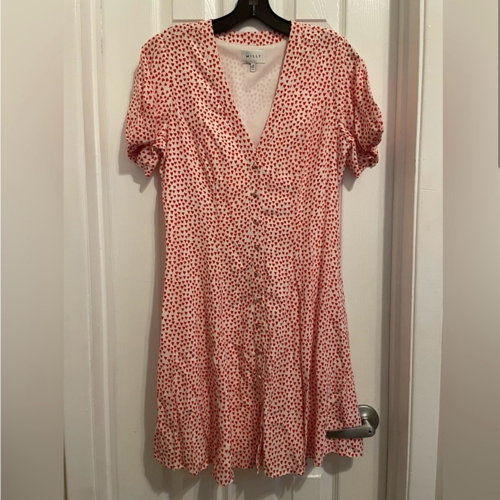 Milly Red and White Polka Dot Mini Dress
